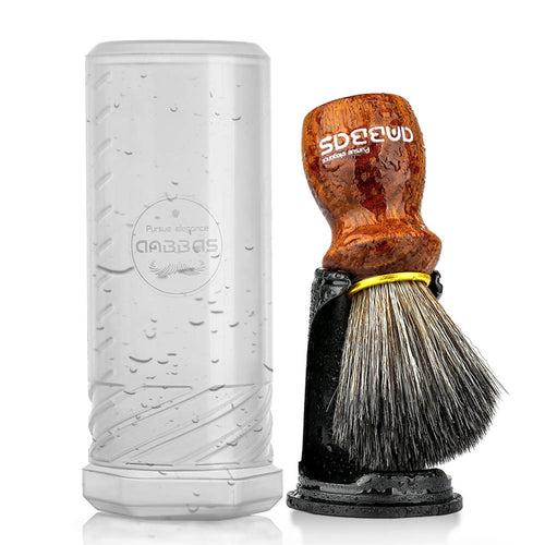 Vegan Shaving Brush Set with Black Holder,Travel Case Kit for Men