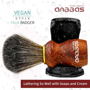 Vegan Shaving Brush Set with Black Holder,Travel Case Kit for Men