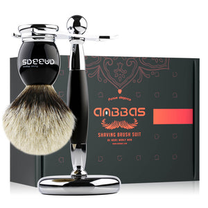 2IN1 Shaving Brush and Stand for DE Safety Razor Straight Razor Gift Set