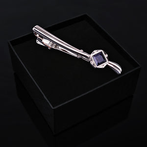 ANBBAS Exquisite Tie Pins Combining Gold Plated K, S925 Sterling Silver and Gemstones for Business Attire