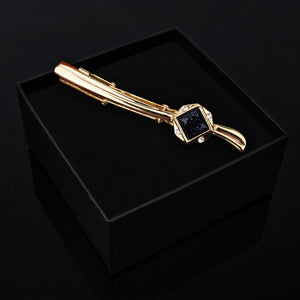 ANBBAS Exquisite Tie Pins Combining Gold Plated K, S925 Sterling Silver and Gemstones for Business Attire