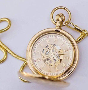 ANBBAS Classic Craftsmanship - Copper Plated K Gold Mechanical Pocket Watch Stopwatch with Chronograph, a Timekeeper of Nostalgia and Precision