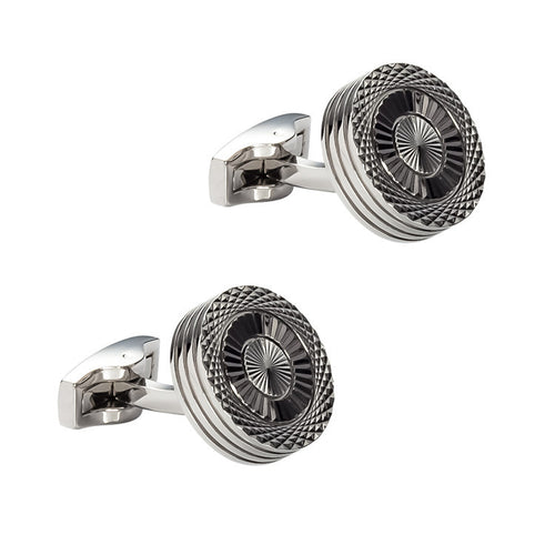 ANBBAS Round S925 Silver Platinum Plated Cufflinks, Exuding Luxurious Style