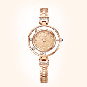 ANBBAS Women's Gold Plated Diamond Encrusted Watch, A Timeless Art of Sparkle and Elegance