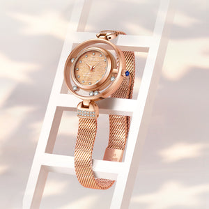 ANBBAS Women's Gold Plated Diamond Encrusted Watch, A Timeless Art of Sparkle and Elegance
