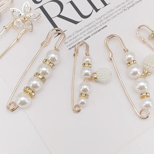ANBBAS Elegant Luxury -  S925 Silver Gold-Plated High-end Pearl Brooch Pin - Pins being jewelry