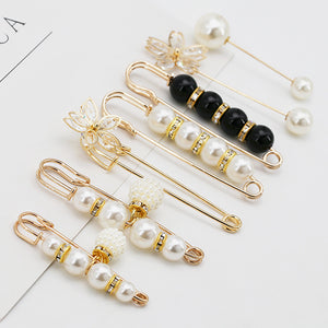 ANBBAS Elegant Luxury -  S925 Silver Gold-Plated High-end Pearl Brooch Pin - Pins being jewelry