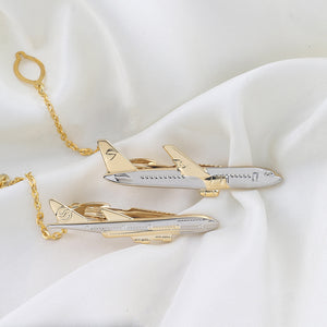 ANBBAS Business Fashion - Men's Gold Plated Aircraft-Shaped Tie Clip, Embodying Aviator Elegance