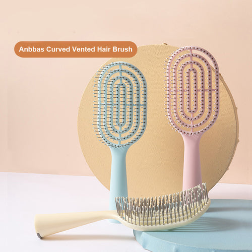 ANBBAS Curved Vented Hair Brush Faster Blow Drying Detangling Brush for Hair Style