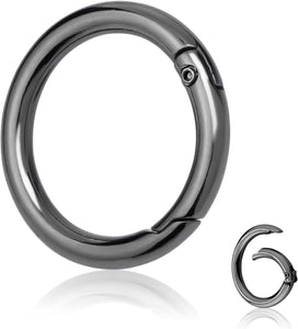 ANBBAS 10Pack 1 Inch Metal Spring O Rings Clip Keychain-Key rings