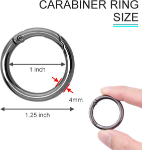 ANBBAS 10Pack 1 Inch Metal Spring O Rings Clip Keychain-Key rings