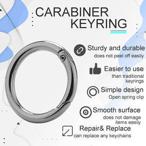 ANBBAS 10Pack 1 Inch Metal Spring O Rings Clip Keychain-Key rings