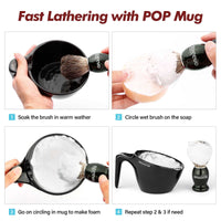 Anbbas 3in1 Shaving Brush Set with POP Mug | World’s First Professional Lathering Mug(9 Kits)
