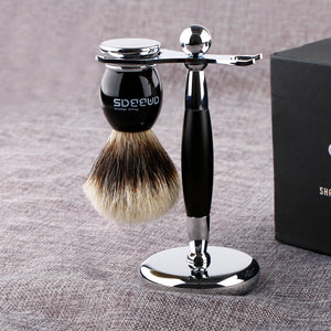 2IN1 Shaving Brush and Stand for DE Safety Razor Straight Razor Gift Set