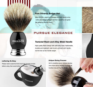 Silvertip Badger Hair Shaving Brush,No Shedding&Terrible Smell
