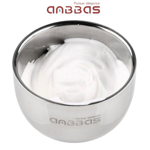 2 Layers Stainless Steel Shaving Soap Bowl Mug Cup for Cream & Soap