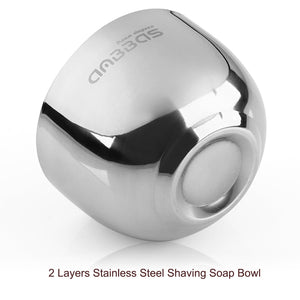 4IN1 Space-saving Shaving Set,Synthetic Hair Brush,Soap Bowl,ABS Holders for Men
