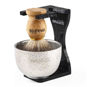 3in1 Shaving Set,Brush and Shaving Bowl,Acrylic Stand for DE Razor