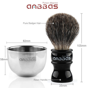 5IN1 Anbbas Shaving Set,Brush,Soap,Bowl with Hanging Holders for Wet Shave