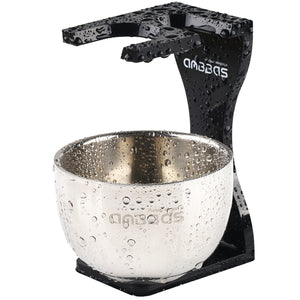 Shaving Bowl and Black Acrylic Stand Set for Classic Wet Shave