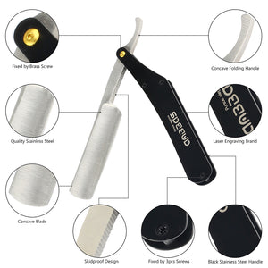 Barber Shaving Straight Razor with Artificial Leather Pouch