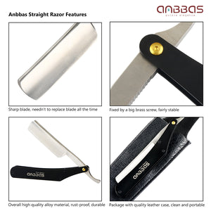 Barber Shaving Straight Razor with Artificial Leather Pouch