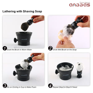 7in1 Shaving Brush Set with Stand,Mug,Soap,Razor&Bag,Razor Strop Kit for Men