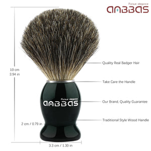 Badger Hair Shaving Brush with Solid Wood Handle for Wet Shaving Beginner