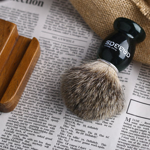 Badger Hair Shaving Brush with Solid Wood Handle for Wet Shaving Beginner