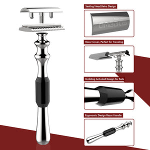 Badger Shaving Brush Set, 3in1 Razor and Brush Stand for Men Women