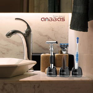 Shaving Brush and Razor Set, Holder Stand for Men Home Travel Use