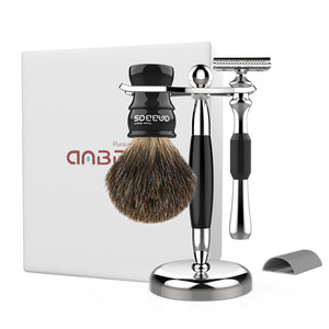Badger Shaving Brush Set, 3in1 Razor and Brush Stand for Men Women