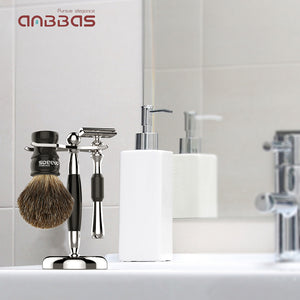 Badger Shaving Brush Set, 3in1 Razor and Brush Stand for Men Women