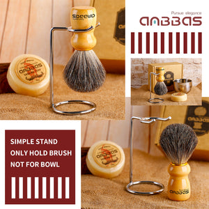 4in1 Shaving Set,Shave Brush,Stand and Bowl with Soap Bar for Men