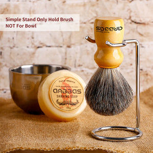 4in1 Shaving Set,Shave Brush,Stand and Bowl with Soap Bar for Men