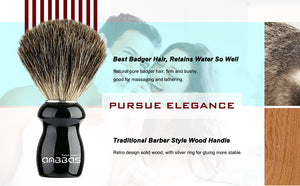 Pure Badger Shaving Brush,Stand and Soap Cup with Soap Bar Kit