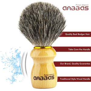 Shaving Brush with Black Resin Holder Wet Shaving Set