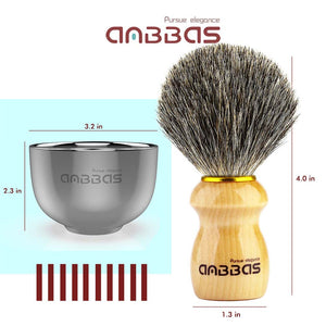 4in1 Shaving Set,Shave Brush,Stand and Bowl with Soap Bar for Men