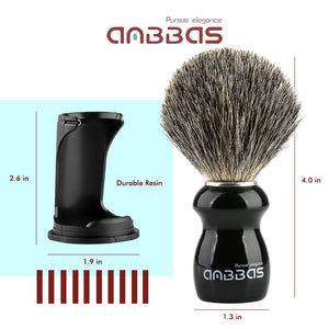 Black Wood Shaving Brush and Holder Travel Shaving Kit for Men