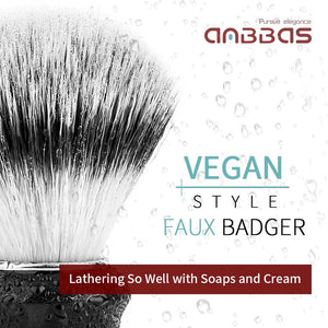 Anbbas Synthetic Shaving Brush with Black Hanging Design Stand for Wet Shave Kit