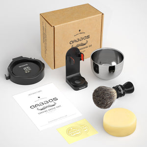 5IN1 Anbbas Shaving Set,Brush,Soap,Bowl with Hanging Holders for Wet Shave