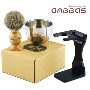 3in1 Shaving Set,Brush and Shaving Bowl,Acrylic Stand for DE Razor