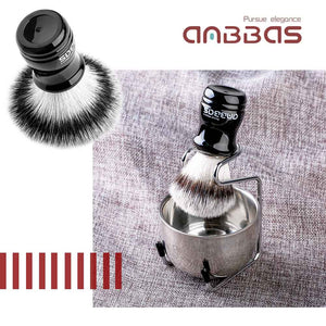 3IN1 Synthetic Shaving Brush Set with Stand and Bowl for Wet Close Shave