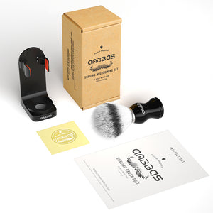 Anbbas Faux Badger Brush with ABS Adjustable Shaving Stand for Close Shave