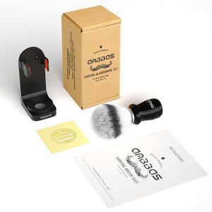 Anbbas Synthetic Shaving Brush with Black Hanging Design Stand for Wet Shave Kit