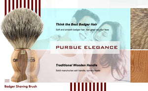 Shaving Set,Badger Brush with Stand & Soap Bowl for Wet Shaving Stater
