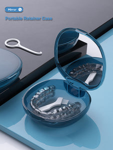 Retainer Case with Mirror,Cleaning Brush,Removal Tool and Chewie Kit