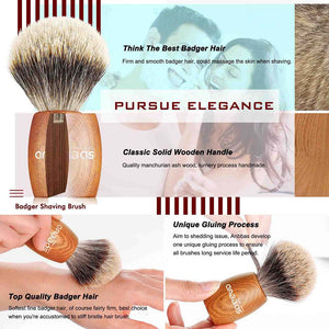 ANBBAS Pure Badger Hair Brush with Natural Manchurian Ash Wood Handle Shaving Brush