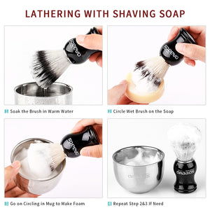 Anbbas Faux Badger Brush with ABS Adjustable Shaving Stand for Close Shave