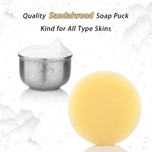 Sandalwood Shaving Soap Puck Refill for Shave Latheing(3pcs, 10.5oz)